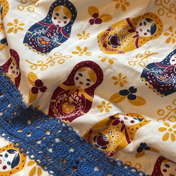 Wild Flowers Striped Yellow Russian Nesting Dolls Size 8 - Picture 3 of 7